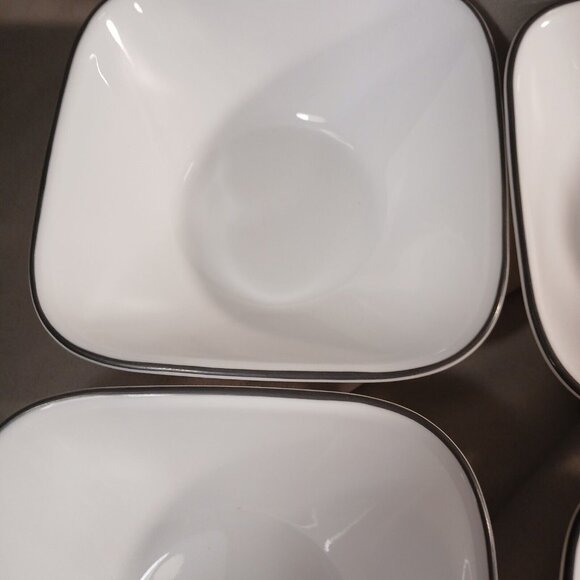 Corelle Corning Simple Lines 4 Square Bowls Vitrelle Glass Made in USA - Picture 5 of 10